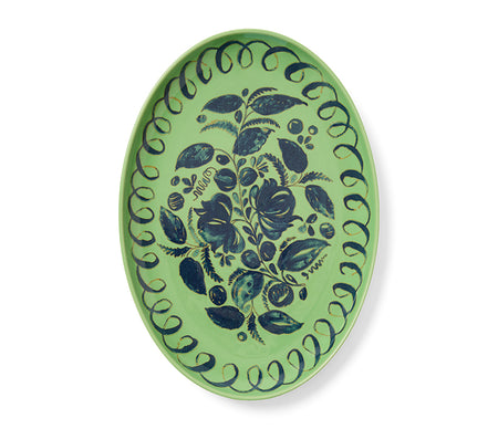 Amalfi Stoneware Oval Tray - Green