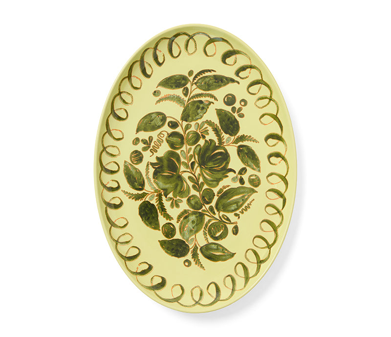 Amalfi Stoneware Oval Tray - Lime