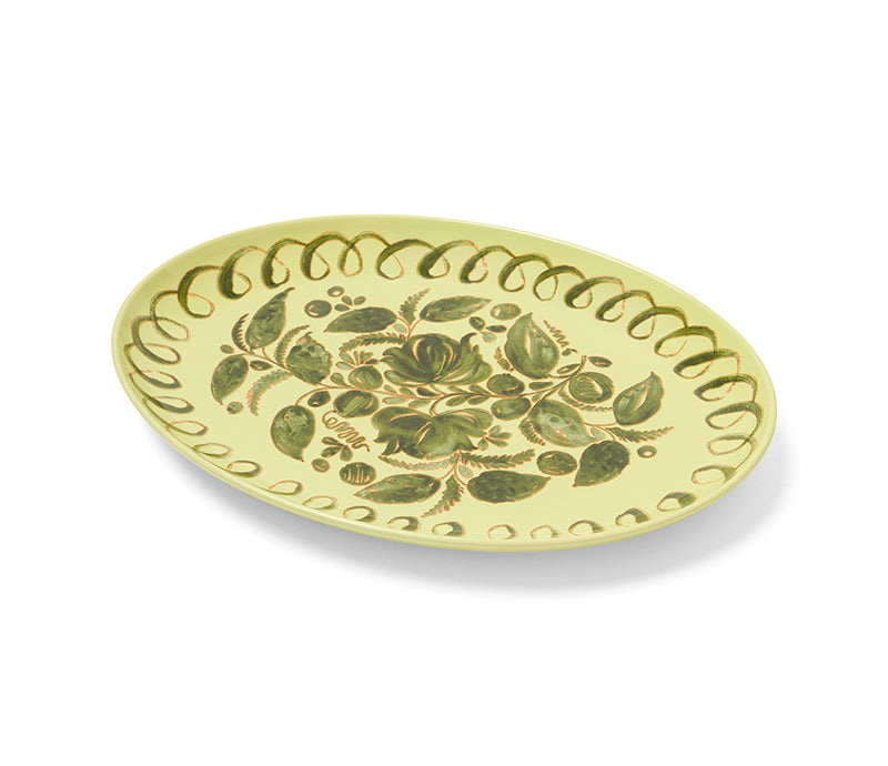 Amalfi Stoneware Oval Tray - Lime