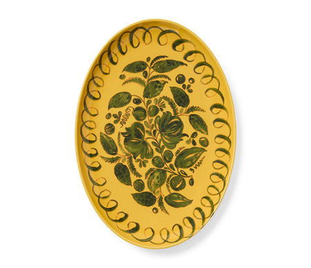 Amalfi Stoneware Oval Tray - Mustard