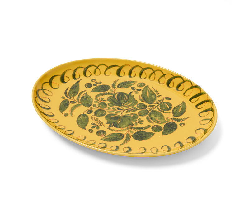 Amalfi Stoneware Oval Tray - Mustard
