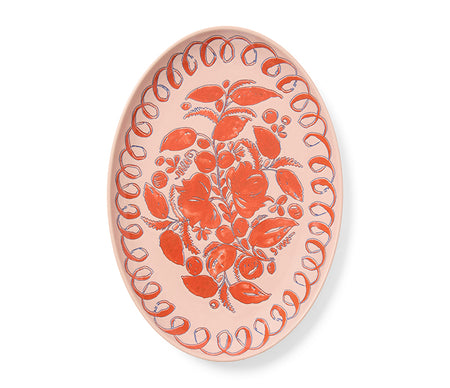 Amalfi Stoneware Oval Tray - Pink