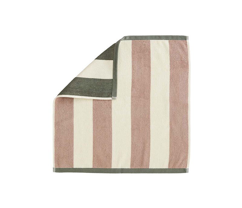 Coucke Rivage Kaki/Rose Terry Tea Towel