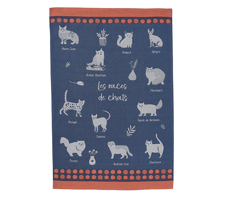 Coucke Races de Chats Tea Towel