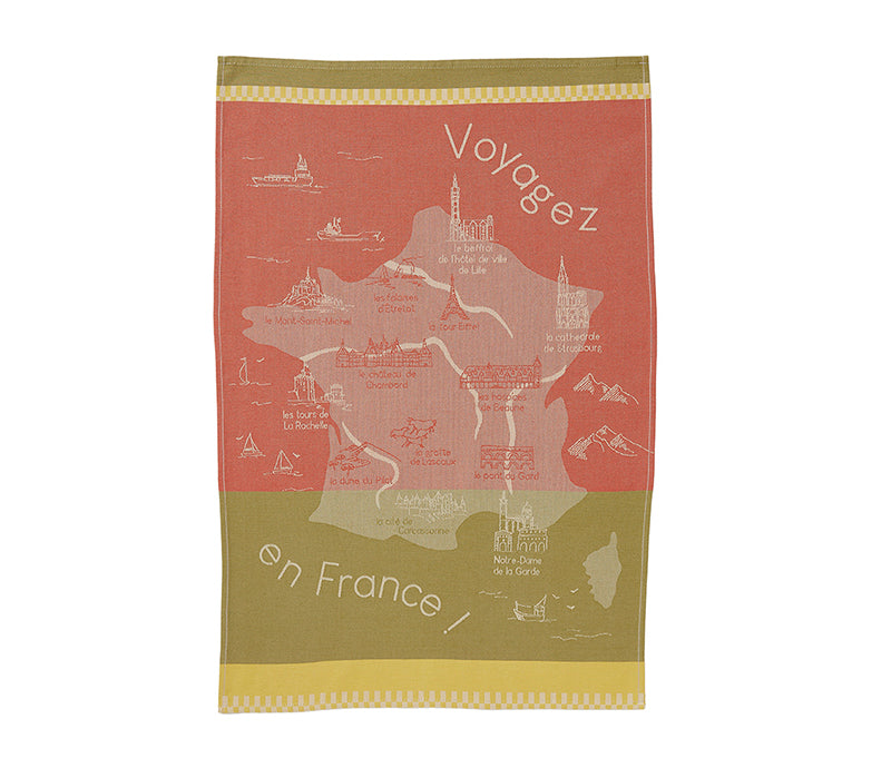 Coucke Monuments de France Tea Towel