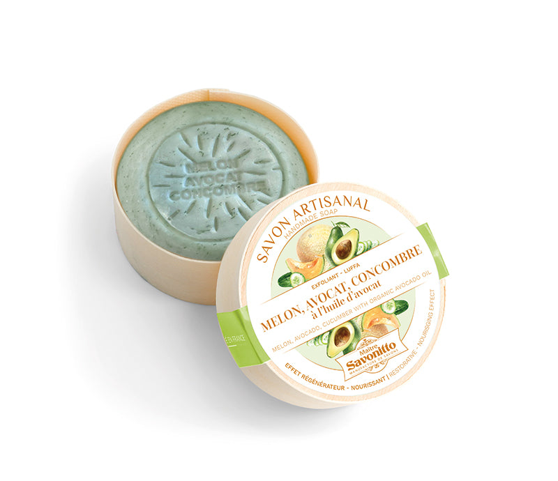 Maître Savonitto Melon-Avocado-Cucumber Exfoliating Soap 100g