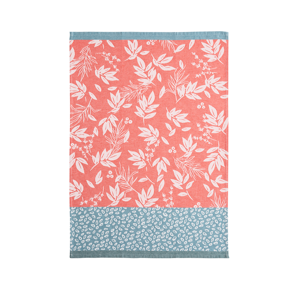 Coucke Feuillage Rouge Tea Towel