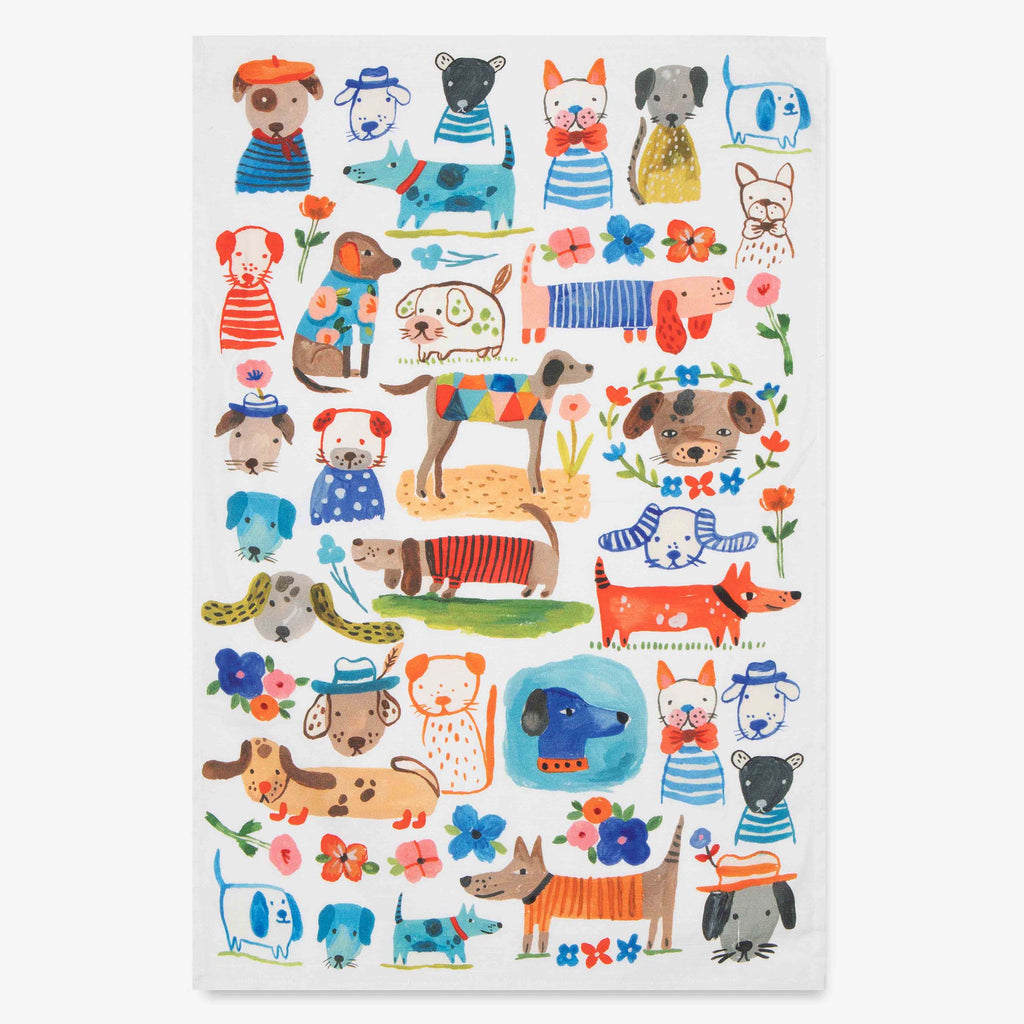Bon|Artis Painted Dog Tea Towel