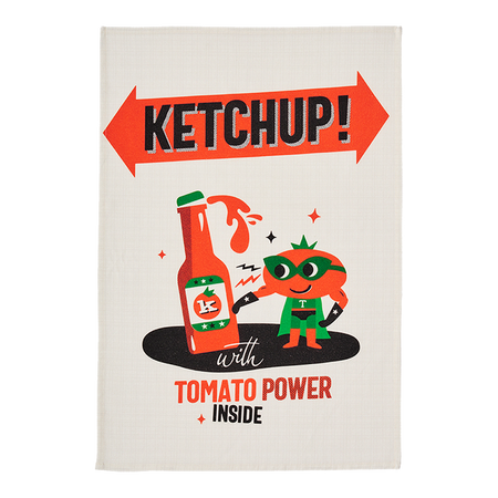 Coucke Ketchup/Tomato Power Tea Towel
