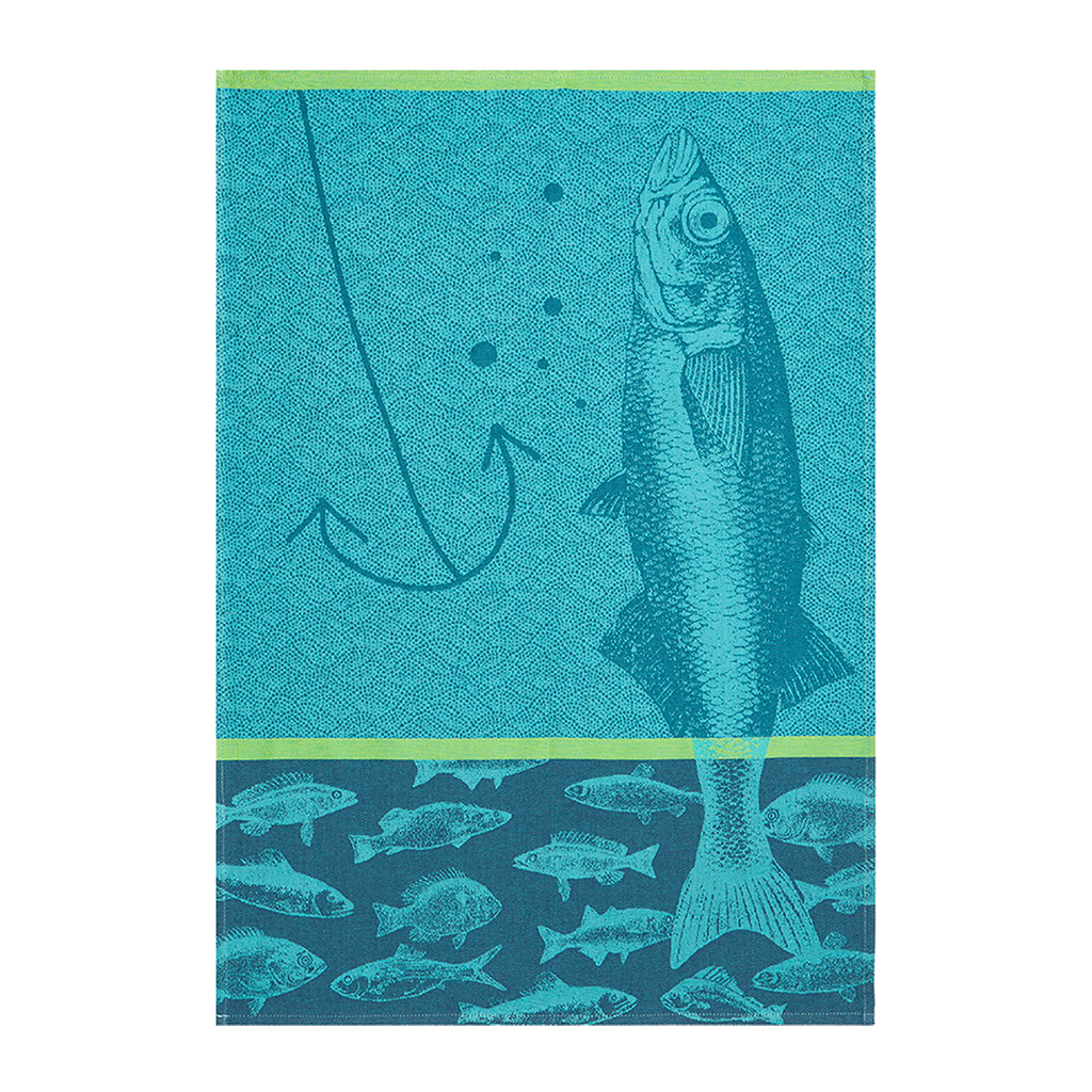 Coucke Poissons Blue Tea Towel