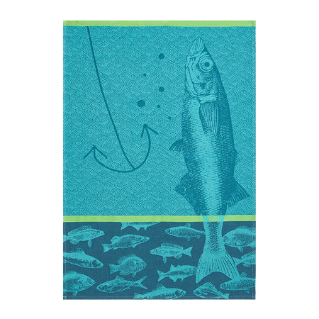 Coucke Poissons Blue Tea Towel