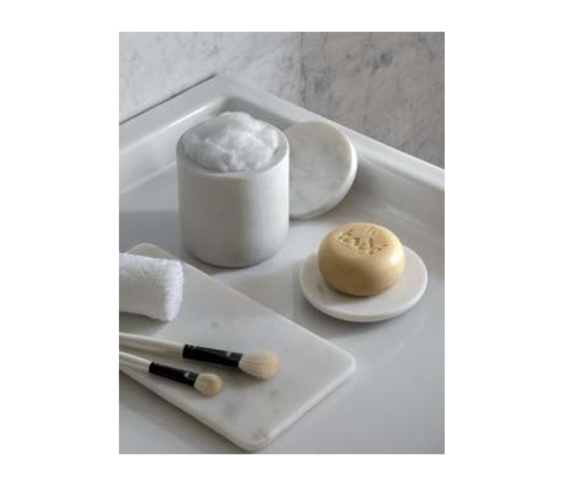 Tadé White Marble Cotton Holder