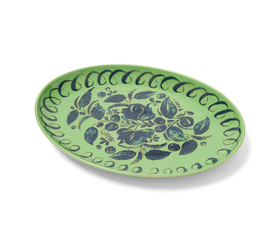 Amalfi Stoneware Oval Tray - Green