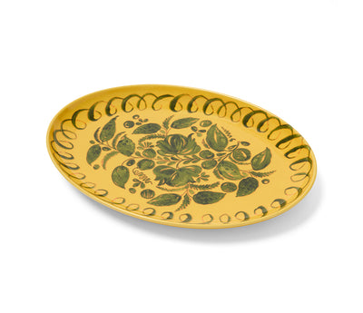 Amalfi Stoneware Oval Tray - Mustard