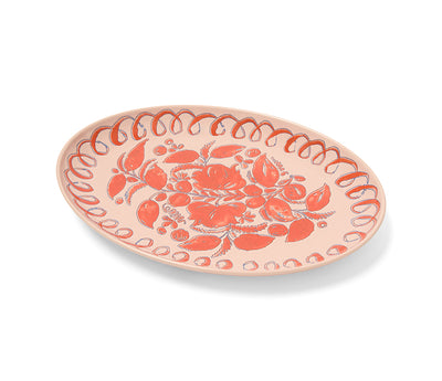 Amalfi Stoneware Oval Tray - Pink