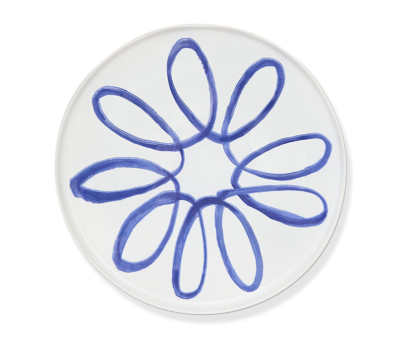 Amalfi Stoneware Service Charger Plate - White/Blue – Lothantique