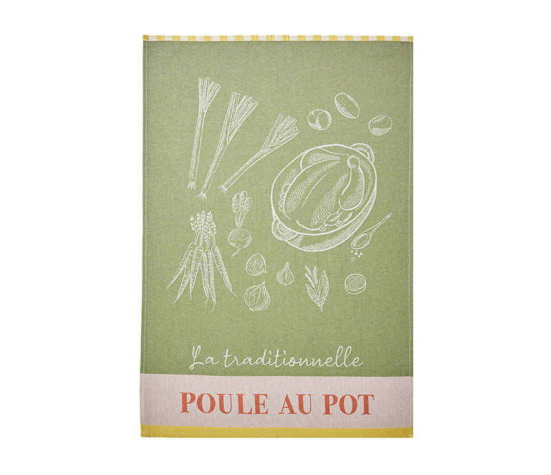 Coucke l'Art de la Poule au Pot Tea Towel