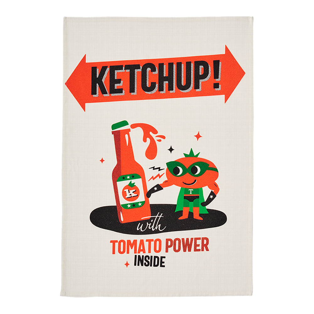 Coucke Ketchup/Tomato Power Tea Towel