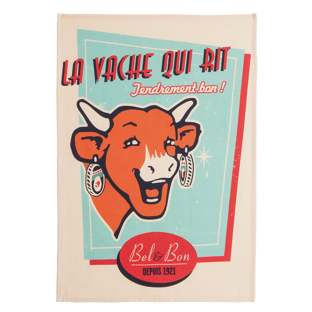 Coucke La Vache Qui Rit Retro Vanille Tea Towel