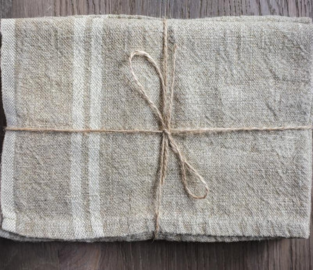 Caravan Vintage Linen Natural/Ivory Tea Towel - Lothantique Canada