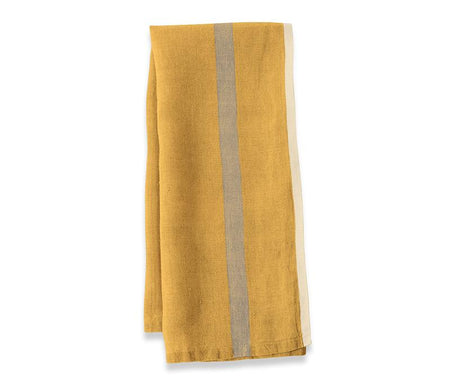 Caravan Laundered Linen Mustard/Grey Tea Towel - Lothantique Canada