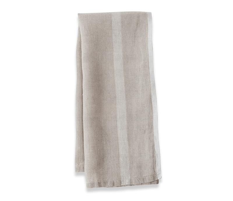 Caravan Laundered Linen Natural/White Tea Towel - Lothantique Canada