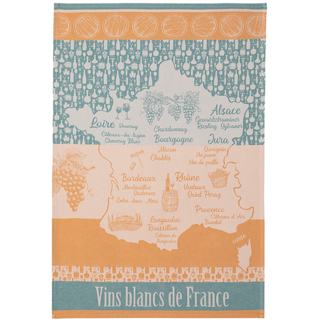 Coucke Vins Blancs de France Tea Towel