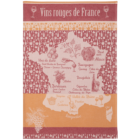 Coucke Vins Rouge de France Tea Towel